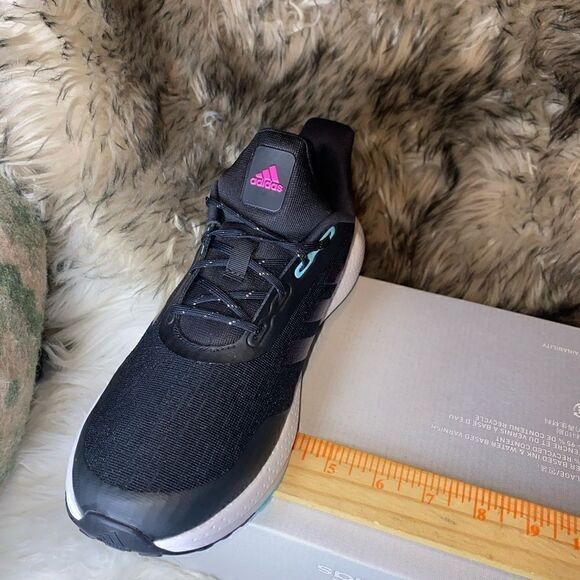 Adidas EQ21 Run J Black/Multi Girl's Sneakers Size 6.5 NWB H01872 Fast Shipping. - Picture 9 of 11